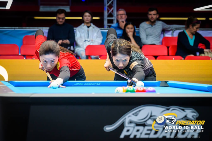 Taiwanese pool players Chou Chieh-yu and Wei Tzu-chien. Photo: Predator Pro Billiard Series' Facebook page @probilliardseries