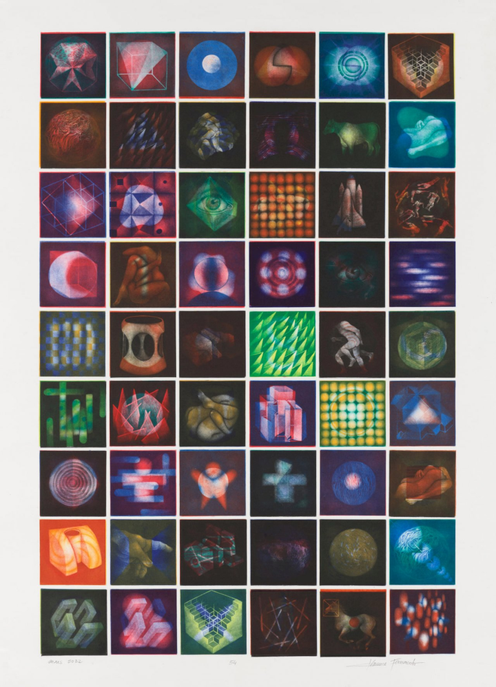 主圖：金牌得主法國藝術家克蕾蒙絲・費南朵（CléMence FERNANDO），以美柔汀雕凹技法創作的作品〈54〉。(國美館提供)