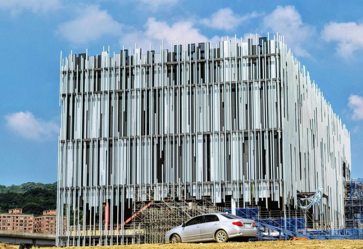 新北市政府文化局30日發布新聞表示，興建中的新北市美術館（圖）主體工程預計西元2023年完成，2023台灣設計展將在此展出，啟動新北設計年。（新北文化局提供）