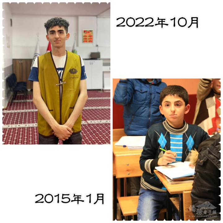 當時從街上找回來讀書的Mohammad Hayk(穆罕默德.海格），如今趁著下課空閒時間回來作志工、陪伴這些孩子們繼續讀書