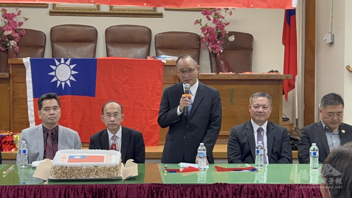 張正育於「南加州全僑慶祝中華民國111年第70屆華僑節大會」中致詞