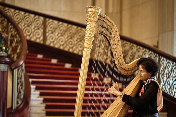 NSO國家交響樂團邀請法國豎琴名家伊莎貝拉．莫雷蒂（Isabelle Moretti）再度訪台演出，將為台灣樂迷帶來作曲家德布西、拉威爾等多首與豎琴有關的經典樂作。（NSO國家交響樂團提供）