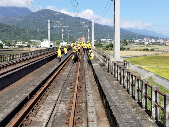 TRA workers carry out repairs along a section of the damaged tracks on the Eastern Trunk Line in this recent photo. Photo courtesy of the TRA