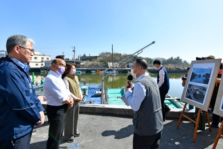 2023年1月13日行政院長蘇貞昌視察鹽埔漁港都市計畫區淹水改善情形
