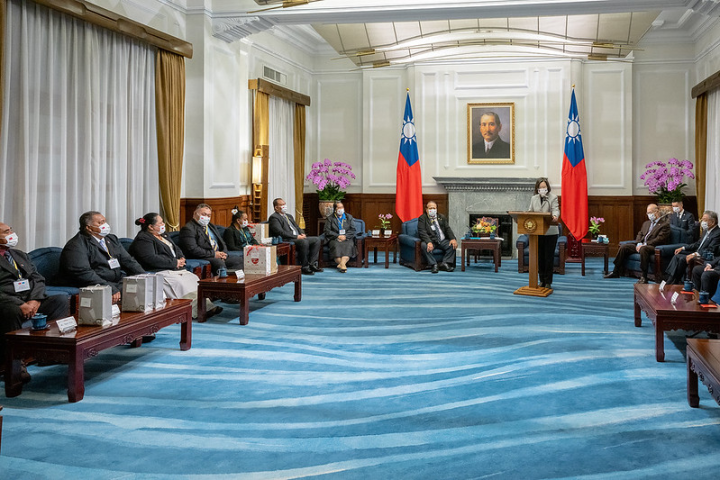 President Tsai delivers remarks.