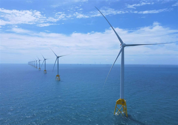 An offshore wind farm off the count of Changhua County is seen in this file photo provided by Ørsted Taiwan. Ørsted is a danish company that made new investments in Taiwan in 2022.