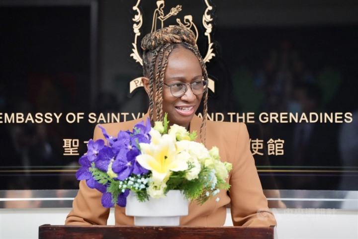 Ambassador of SVG and Dean of the Diplomatic Corps Andrea Bowman. CNA photo Feb. 14, 2022