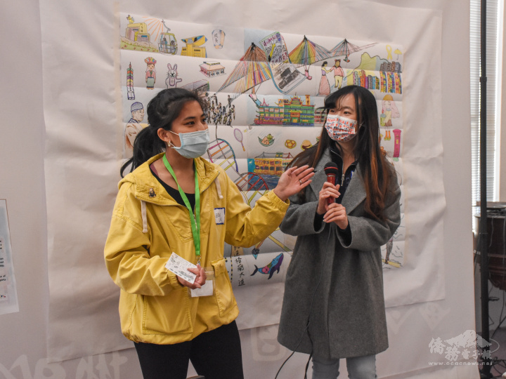 分享臺港藝術交流成果；陳文羿(左)、Winnie Lau(右)