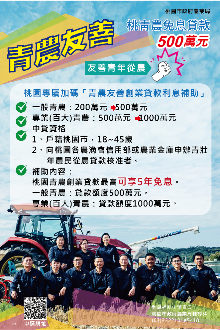 青農友善創業500萬元免息貸款