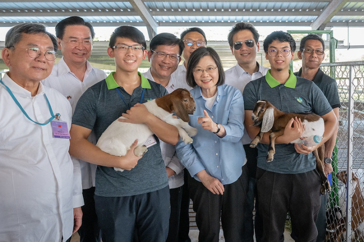 總統視察「中華民國(臺灣)駐貝里斯技術團種羊生產計畫」