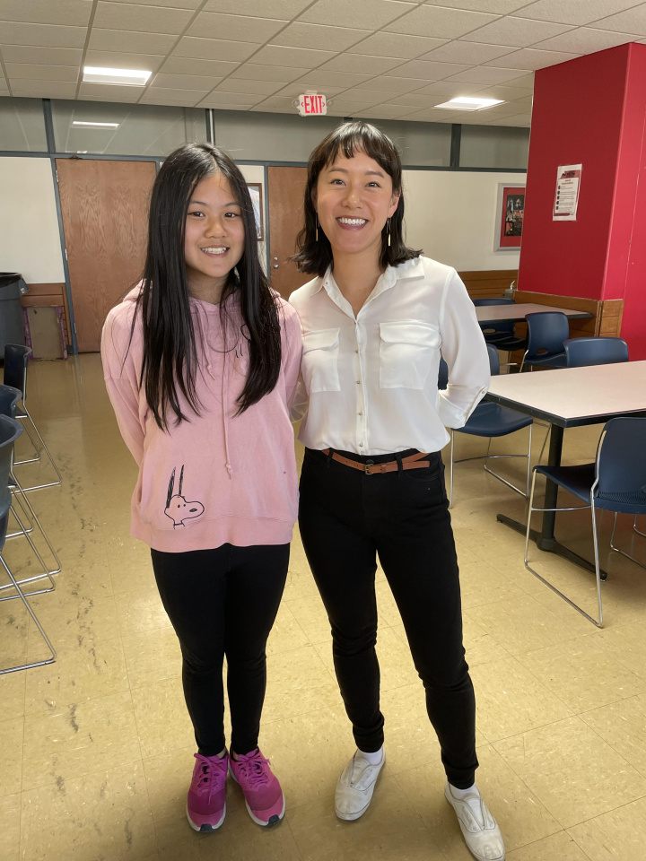 Elizabeth Gao -Preteen Shirley (left) and Director Anne Hu (right)