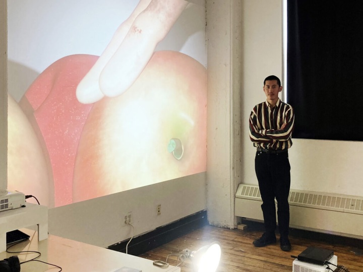 藝術家王博彥（圖）4月在紐約參加開放工作室活動，展示錄影及平面作品。（駐紐約台北文化中心提供）