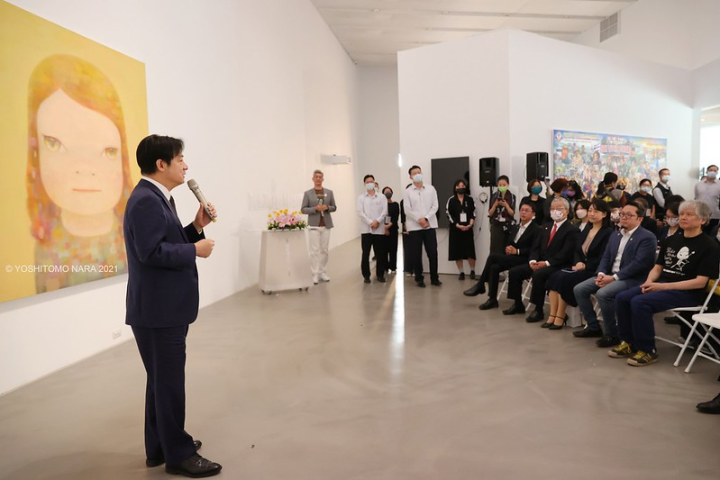副總統出席「奈良美智《跟著朦朧潮濕的一天去旅行》內惟藝術中心開展記者會」，並致詞