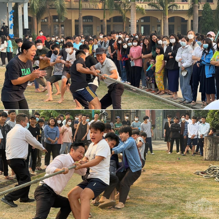 潑水活動高潮在尹勝邦、彭安靖分別加入班級拔河比賽拉開序幕