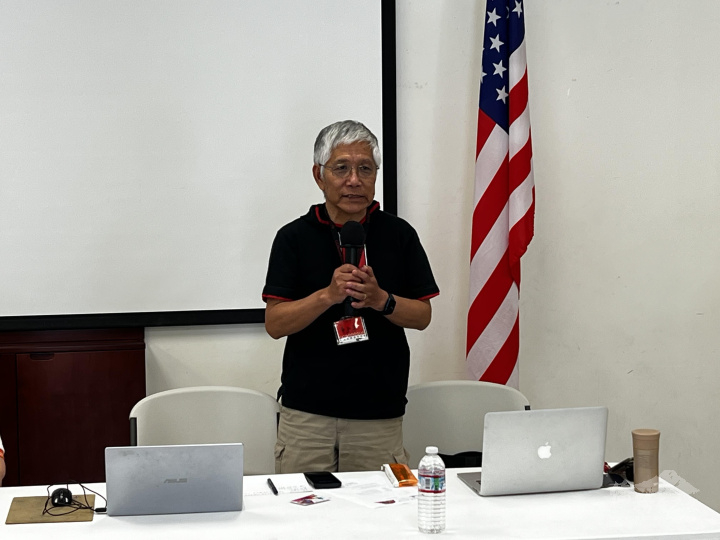 美國原聲之友會長車和道致詞