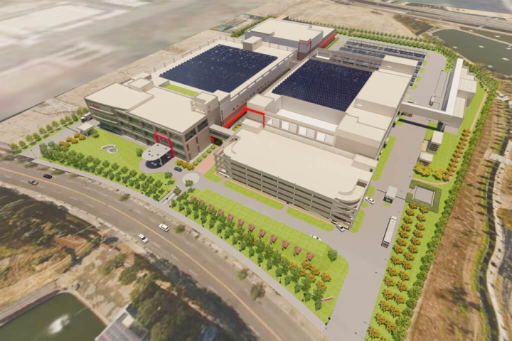 英特格持續擴大在台投資，該公司全球最大製造基地高雄新廠10日正式啟用。圖為廠區模擬圖。（圖取自英特格網頁entegris.com）