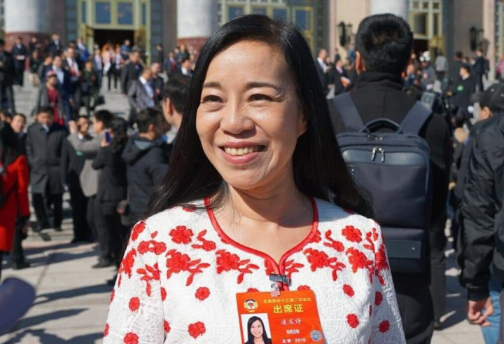 陸委會19日表示，台灣民眾凌友詩(圖)因為擔任中共全國人大代表，已遭內政部開罰新台幣50萬元。(微博)