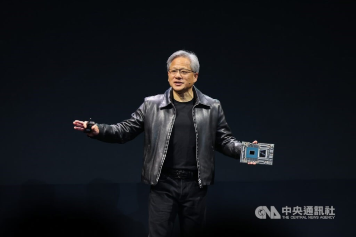 Nvidia founder and CEO Jensen Huang unveils the Grace Hopper Superchip in his keynote speech at Computex 2023 in Taipei on Monday. 
