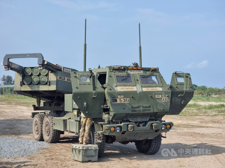 The HIMARS, a multiple launch rocket system mounted on a military truck, is shown during the U.S.-Philippines Balikatan joint military exercise at San Antonio in Zambales on April 26, 2023. CNA photo