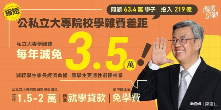 政院通過拉近公私立學校學雜費差距及其配套措施方案