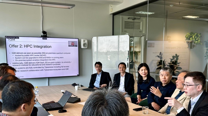 國科會林敏聰副主委與台灣駐芬蘭代表處張代表與台灣量子科技訪團與芬蘭IQM高層交流討論