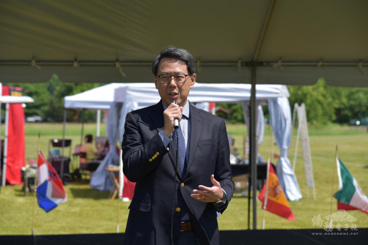 姜森應邀致詞時稱讚巴勒特市是最宜居、最美麗、最多元化的城市之一