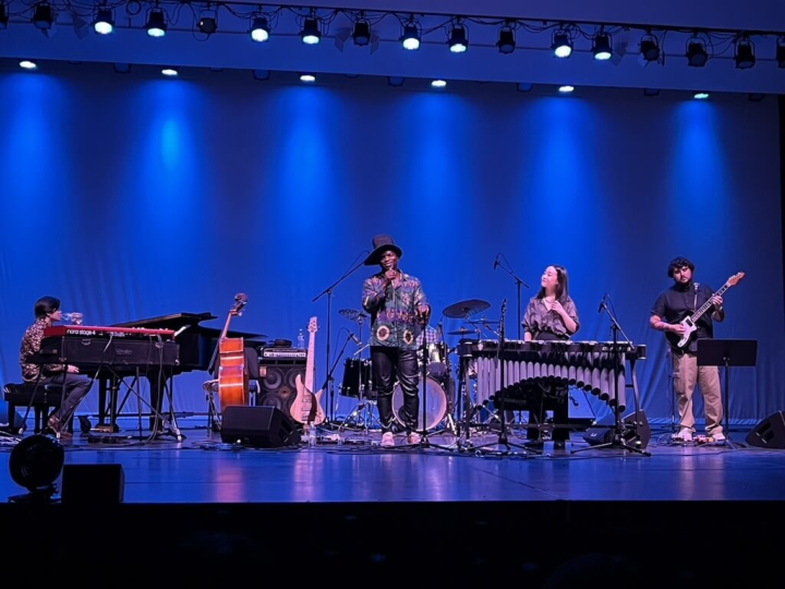 在文化部駐洛杉磯台灣書院安排下，「魯千千爵士五重奏」於美西巡演，16日晚間在史丹佛大學藝術節表演。（駐洛杉磯台灣書院提供）