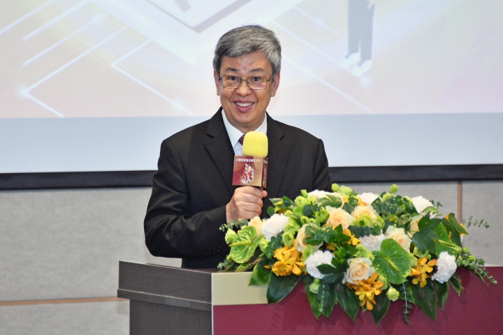 行政院長陳建仁出席「打擊詐欺強化堵詐論壇」。