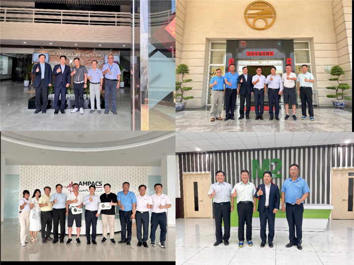 參訪臺商企業大合照左上順時針方向凱勝、今立、M2、安普新