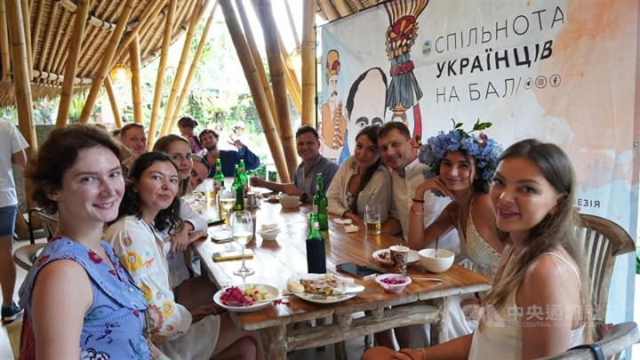 Illia from Russia play with his kids in Bali. CNA photo July 26, 2023