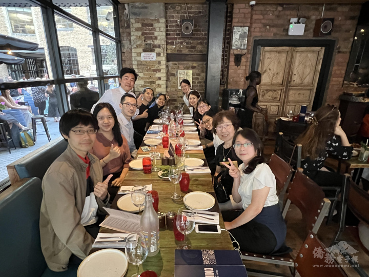 臺大校友會資深幹部為六位英國實習生接風，分享旅英創業經驗與僑界訊息