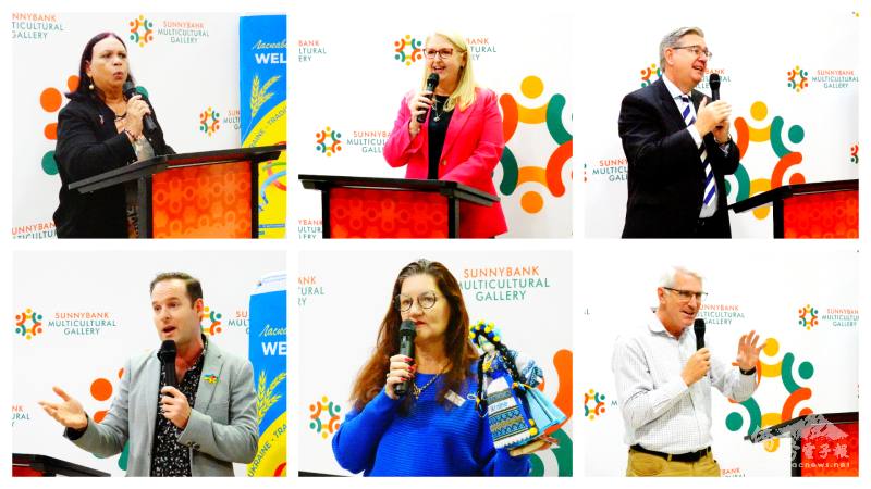 貴賓Aunty Peggy、Lisa Smith、Paul Scarr、Joe Kelly、Kim Marx、Jo Raven分別致詞(左上起順時鐘)