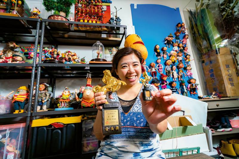 Huang Yun-sian comes from a family of dough-figurine makers, and views animation as a way forward for traditional crafts.  (photo by Lin Min-hsuan)
