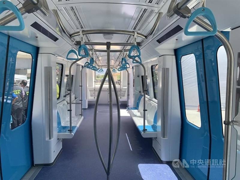 Inside the train for the Sanying Line. CNA photo, Aug. 30, 2023