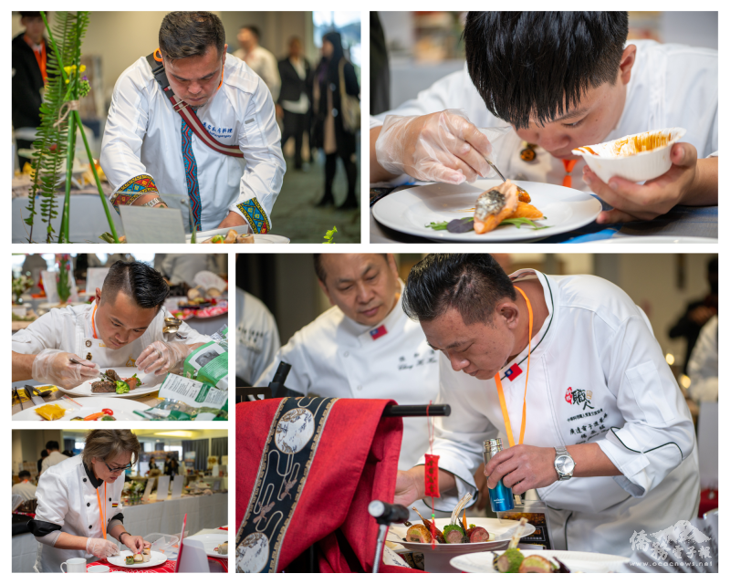 選手們聚精會神創作、擺盤