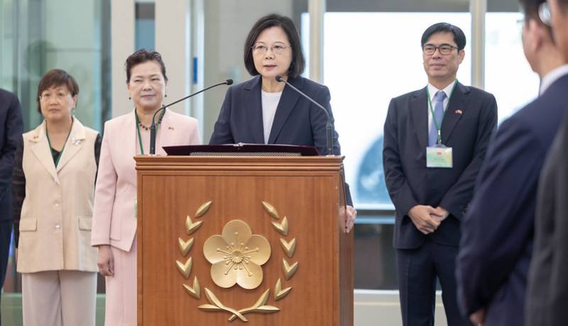 President Tsai delivers remarks before departing for the Kingdom of ...