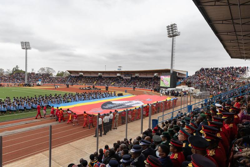 蔡英文總統「邦誼同慶・合作永續之旅」於當地時間6日午間（臺北同日傍晚）前往松壽婁國家體育場（Somhlolo National Stadium），參加史瓦帝尼建國55週年及國王恩史瓦帝三世（King Mswati Ⅲ）55歲生日慶典