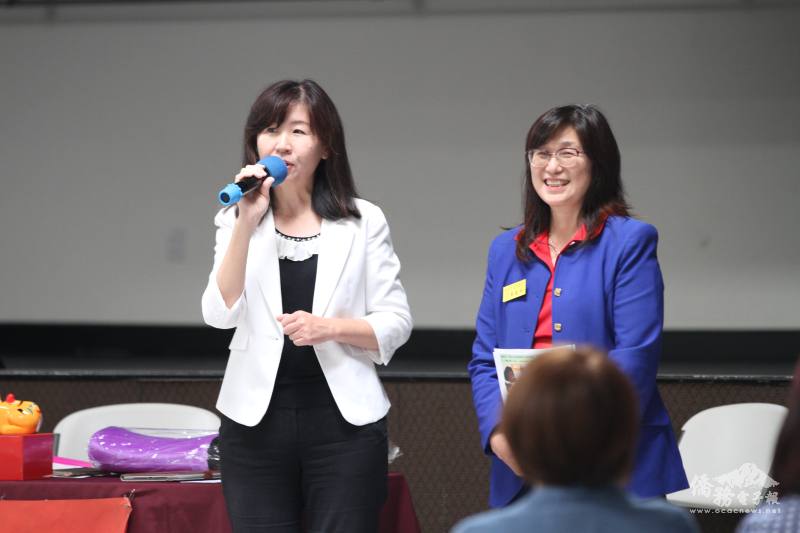 莊雅淑致詞（左）、單聖玲（右）