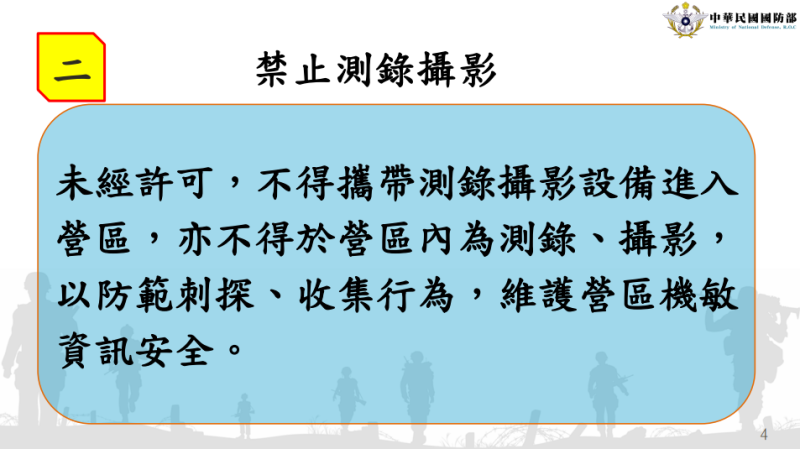 禁止測錄攝影