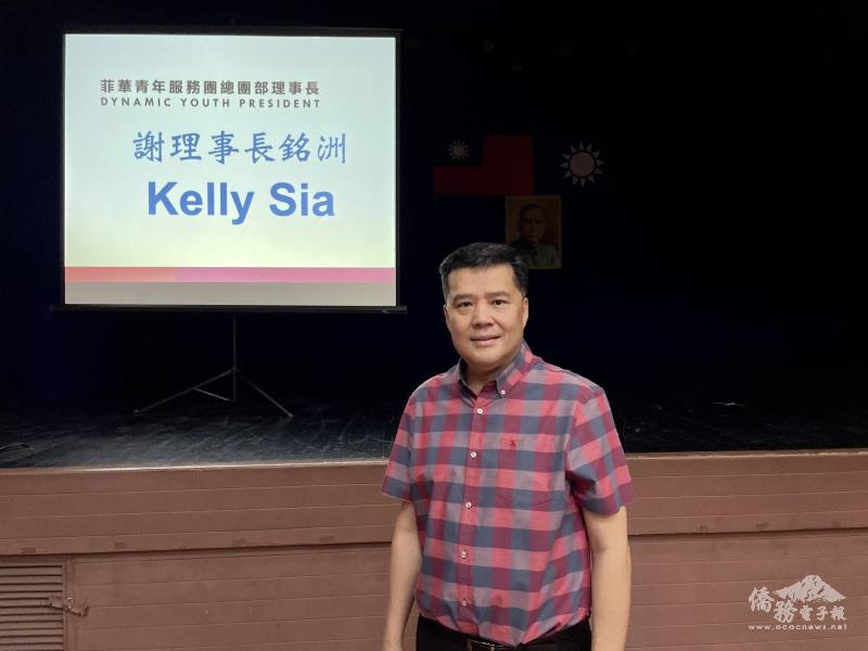 謝銘洲以「一人服務團、一家服務團；一日服務團、終生服務團」的口號，期勉大家繼續發揚服務團精神