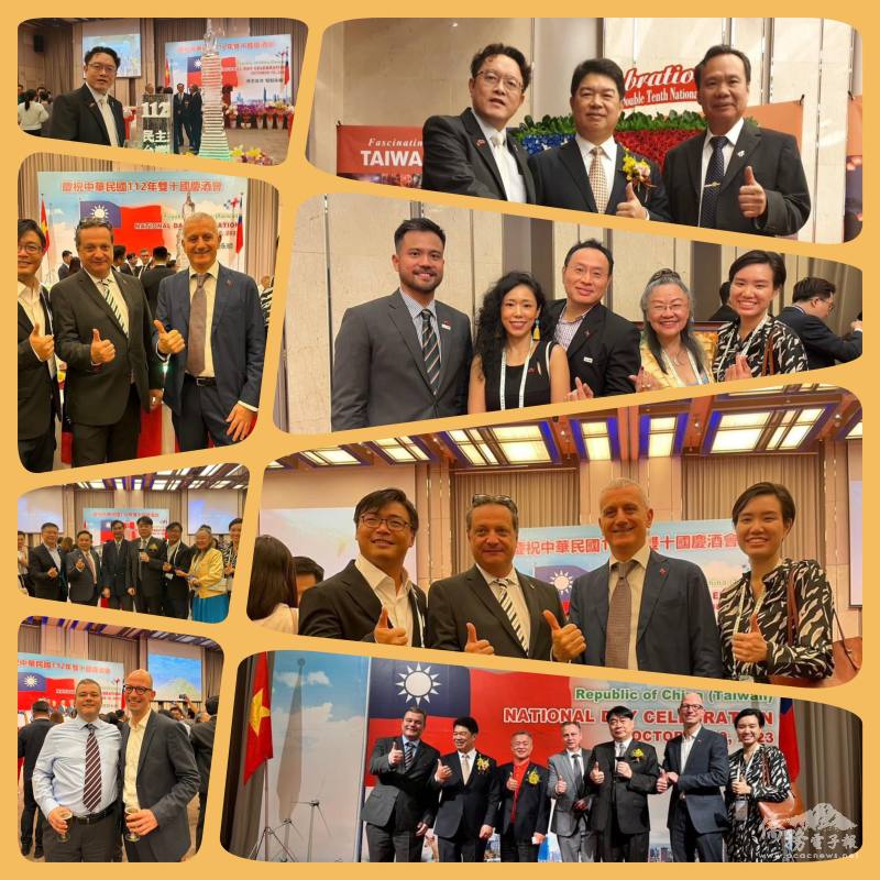 現場各國商會代表與臺商共同舉杯祝賀中華民國國運昌