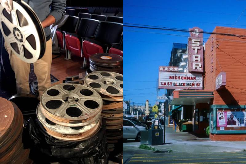 美國舊金山唐人街Four Star戲院因主要客群為華人，早期常親自到台灣、香港採購35mm電影拷貝運回美國放映，數百卷拷貝片多年來都被收藏在戲院舞台下方狹窄空間裡，國家電影及視聽文化中心典藏人員意外從中發現多部中心未典藏、極有可能已在台灣散佚的重要電影。（國家影視聽中心提供）