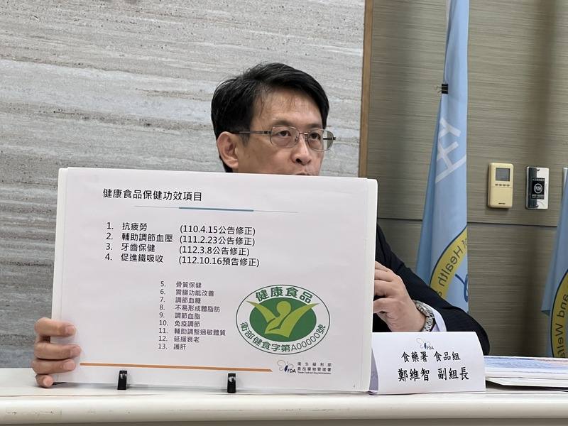 衛福部食藥署日前預告修正「健康食品之促進鐵可利用率保健功效評估方法」，食藥署食品組副組長鄭維智18日在記者會指出，從民國110年開始至今，針對抗疲勞、輔助調節血壓、牙齒保健、促進鐵吸收等項目，已陸續刪除動物試驗，將持續修法精進。