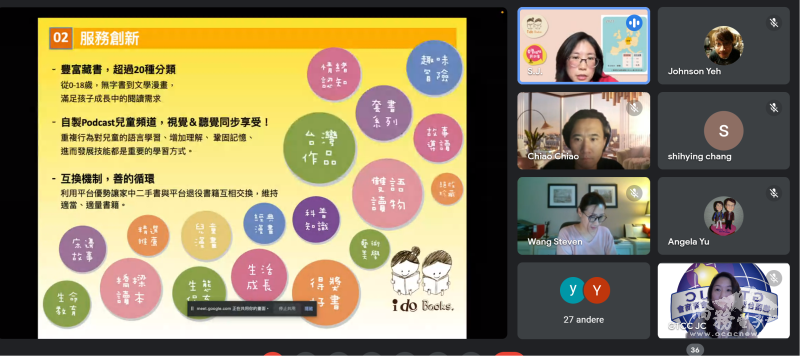 張心靜i do 愛讀.歐洲中文童書租閱創辦人講解平臺的服務新創