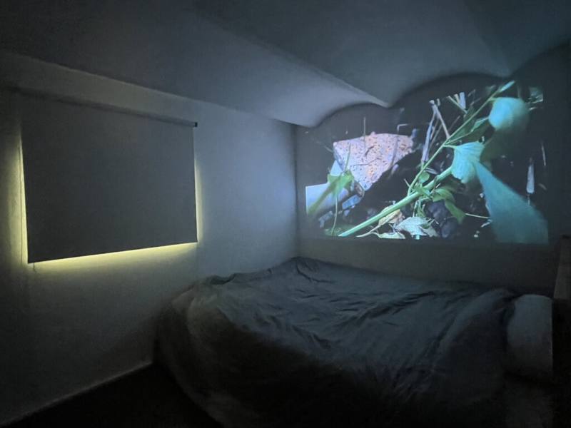 台灣藝術家許家玲在西班牙巴塞隆納Homesession藝術村駐村創作，26日舉辦駐村成果個展開幕。她的成果展於個人房間展出錄像作品，讓觀眾深入藝術家寄居之所，並與她的回憶片段相遇和產生對話。（駐西班牙代表處文化組提供）