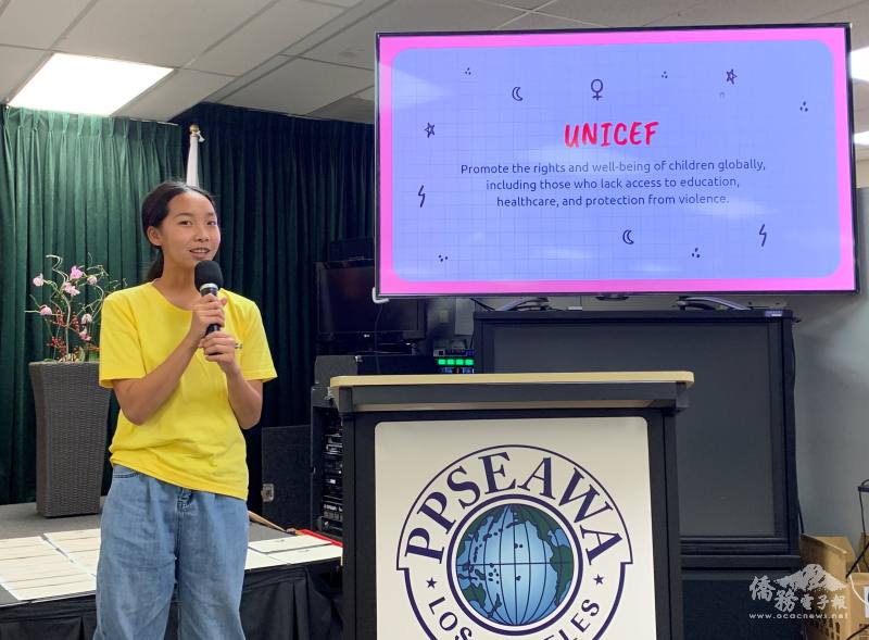 獲得金獎的林思語簡報分享校外志工服務經驗與收穫