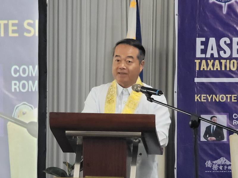 周民淦致詞時說，菲律賓是臺灣最重要的夥伴之一，臺灣是菲律賓第8大貿易夥伴，也是菲律賓2022年第10大外國投資者