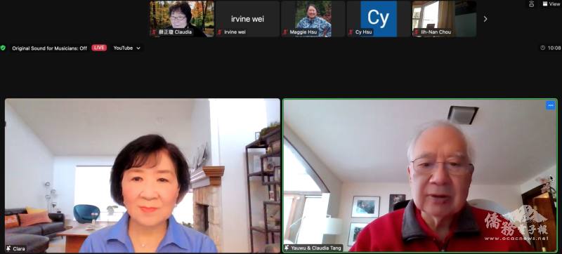 雲鶴社幹事湯耀武 (右) 開場介紹主講薛正和 (左)