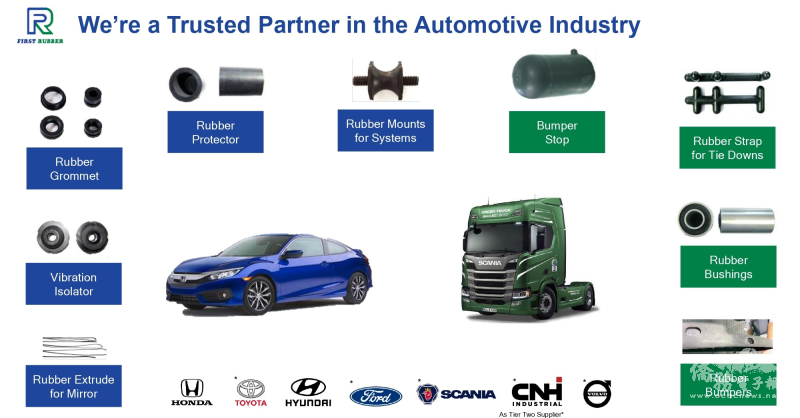 第一橡膠的產品包山包海、品質優秀，是許多國際汽車大廠的重要合作夥伴