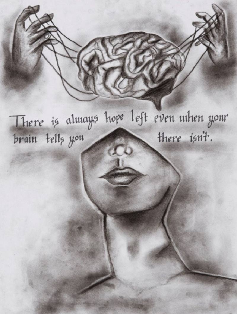 「中華民國第54屆世界兒童畫展」比賽金牌得獎作品，得獎學生為就讀印度德里現代公校（Modern Public School）的巴格（Shalimar Bagh），畫作主題為Stretch in charcoal （在炭筆中伸展）